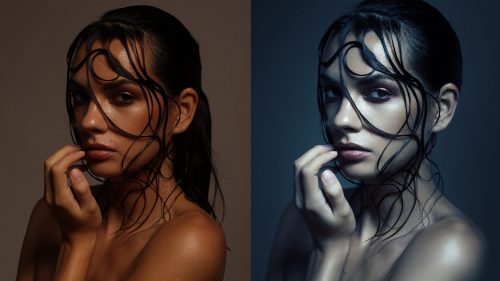 Beauty portré retusálás előtt és után